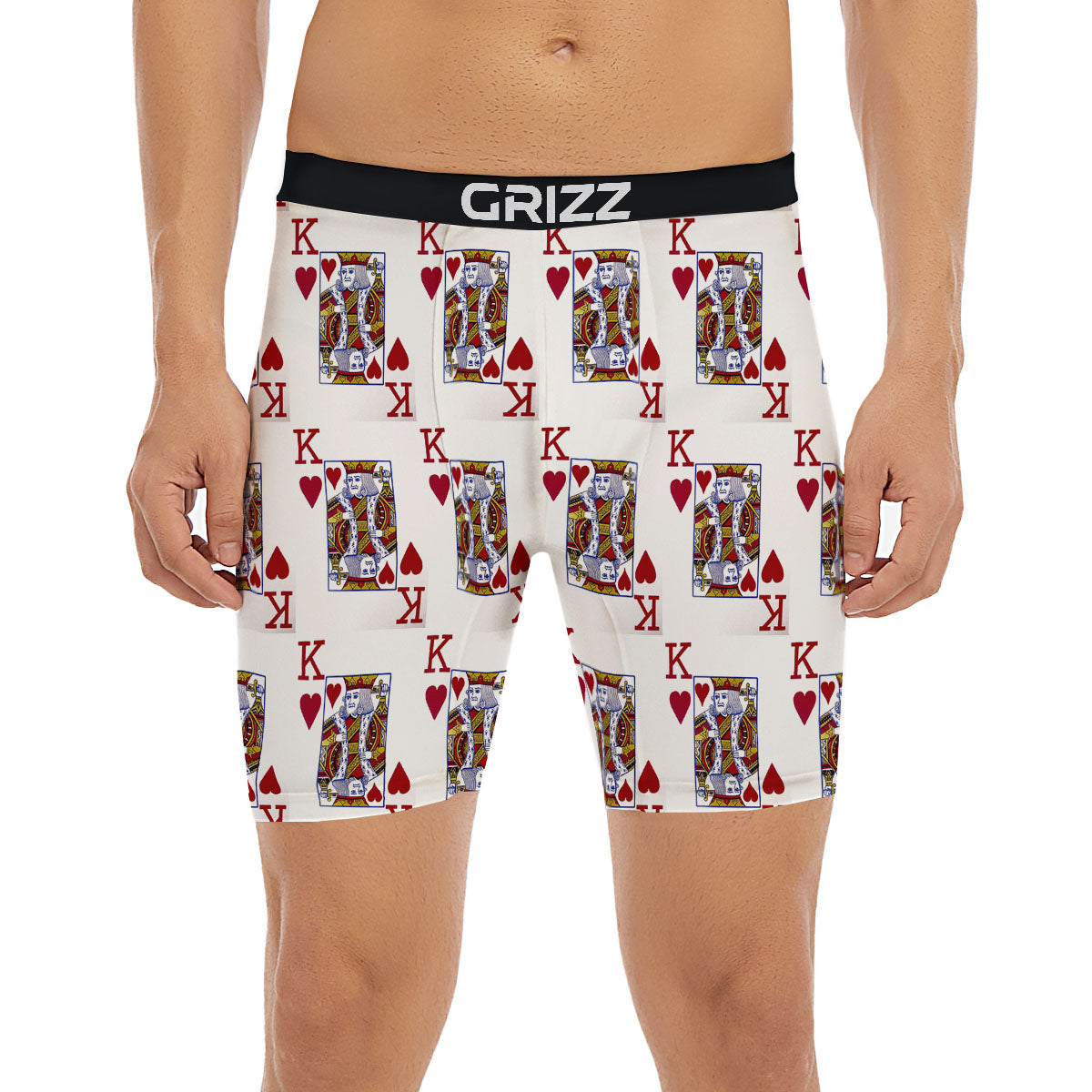 Playing Card King Of Hearts Print Pattern Boxer Briefs-grizzshop