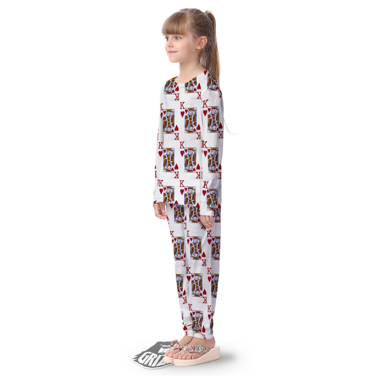 Playing Card King Of Hearts Print Pattern Kid's Pajamas-grizzshop