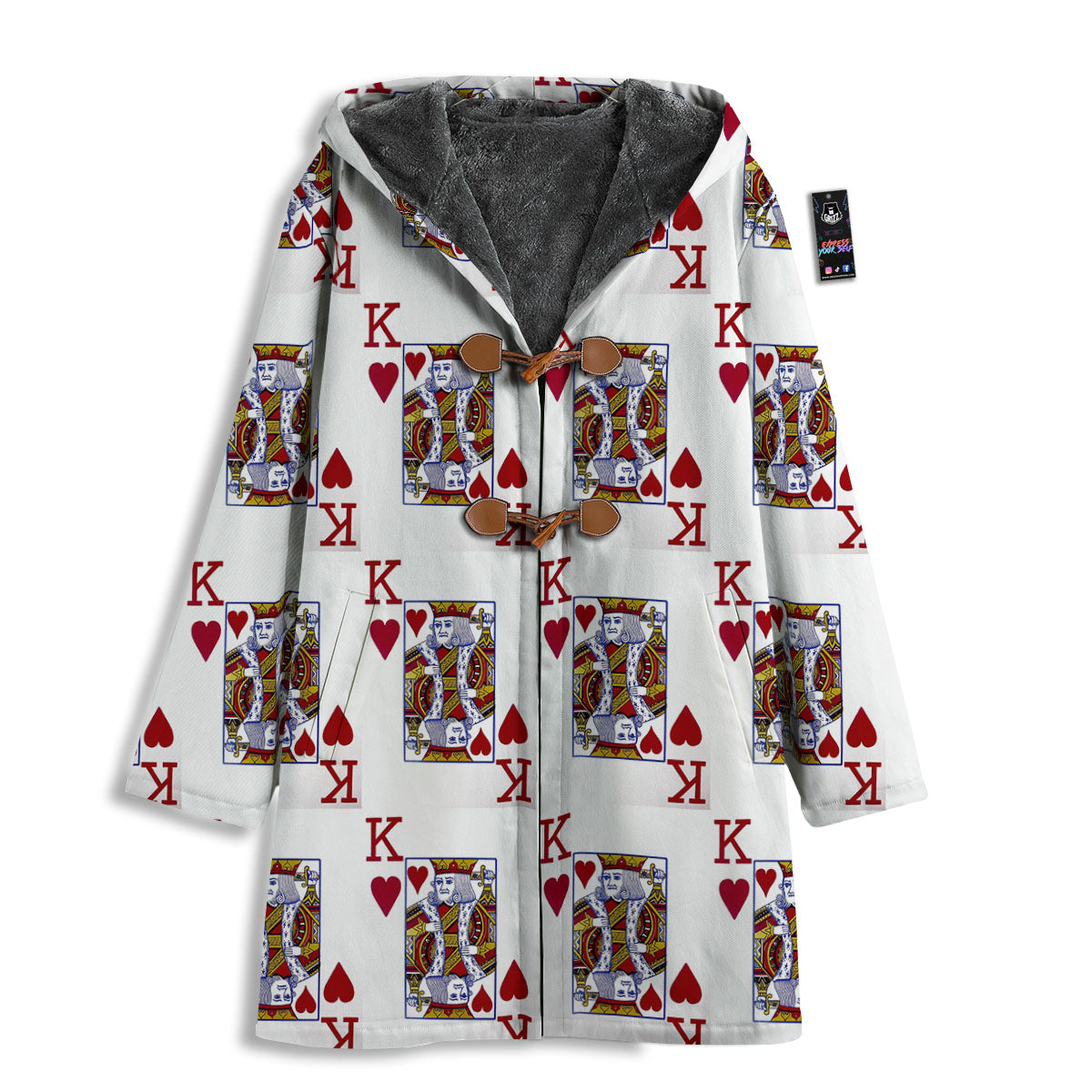 Playing Card King Of Hearts Print Pattern Men's Windbreaker Jacket-grizzshop
