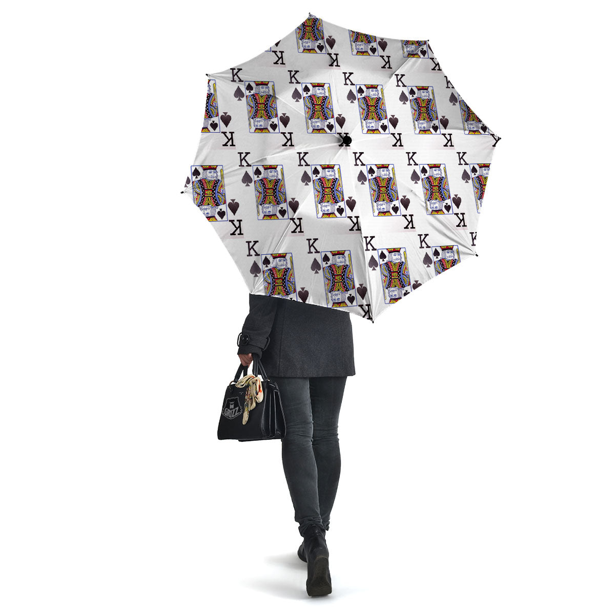 Playing Card King Of Spades Print Pattern Umbrella-grizzshop