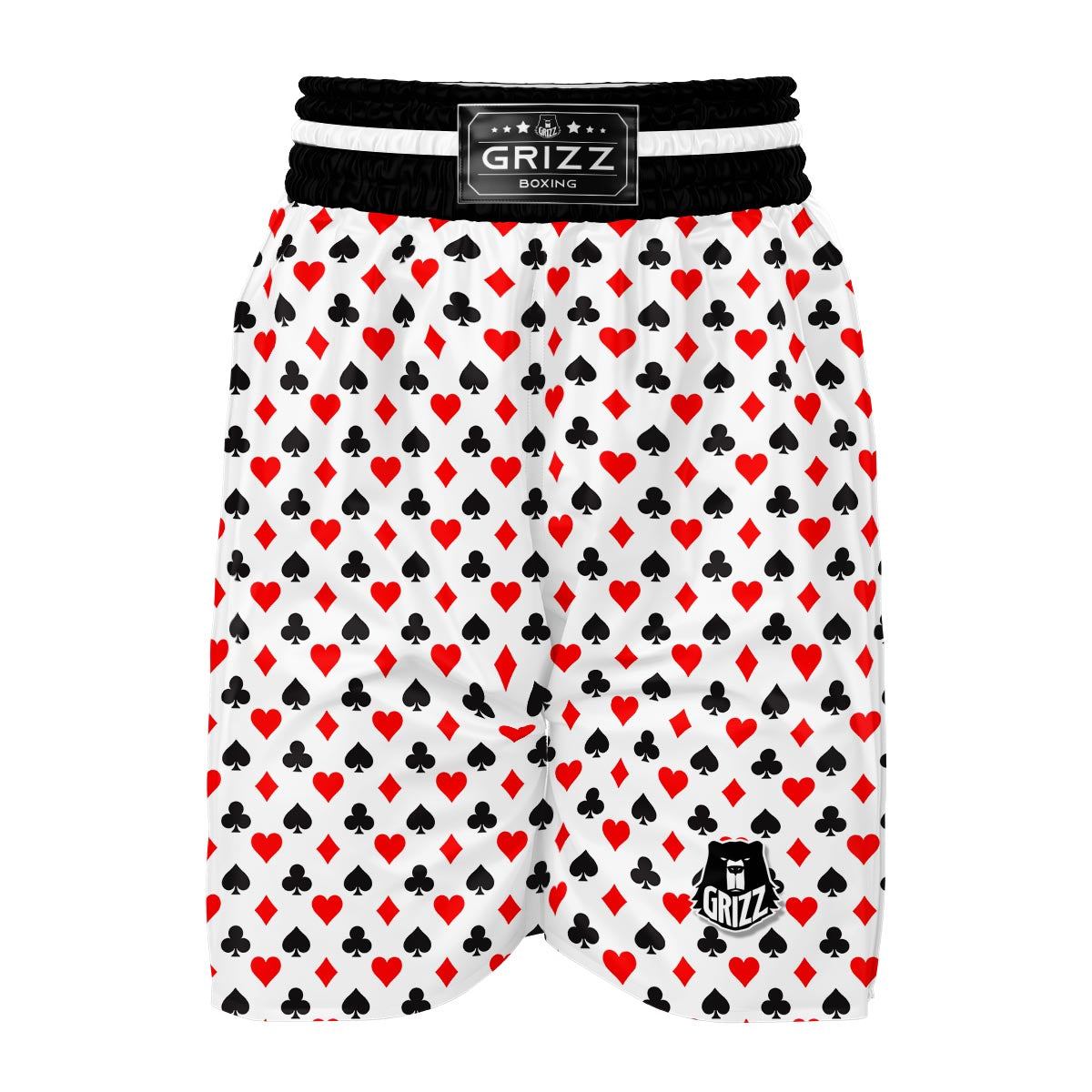 Playing Card Poker Casino Pattern Print Boxing Shorts-grizzshop