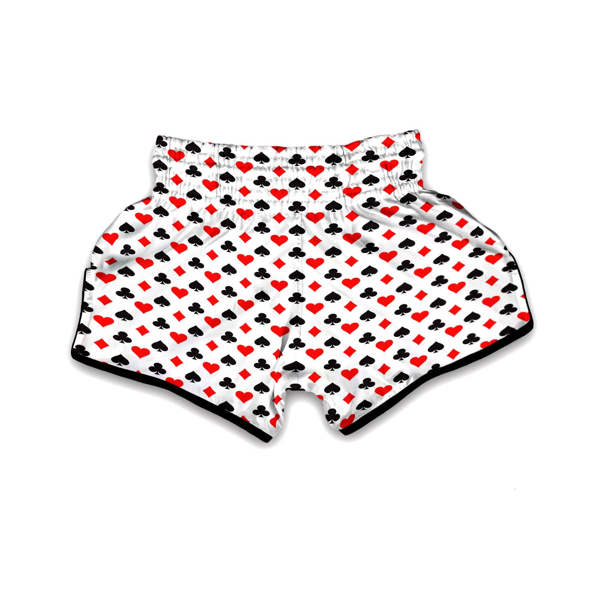Playing Card Poker Casino Pattern Print Muay Thai Boxing Shorts-grizzshop