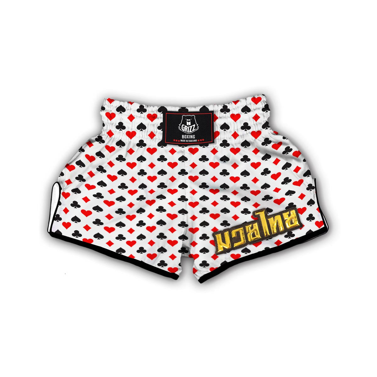 Playing Card Poker Casino Pattern Print Muay Thai Boxing Shorts-grizzshop