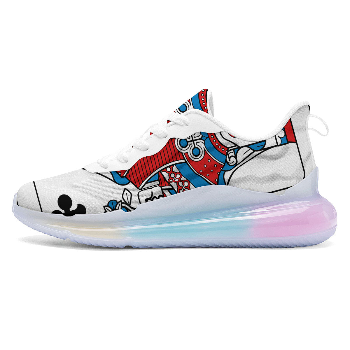 Playing Card Queen Of Clubs Print Running Sneakers-grizzshop