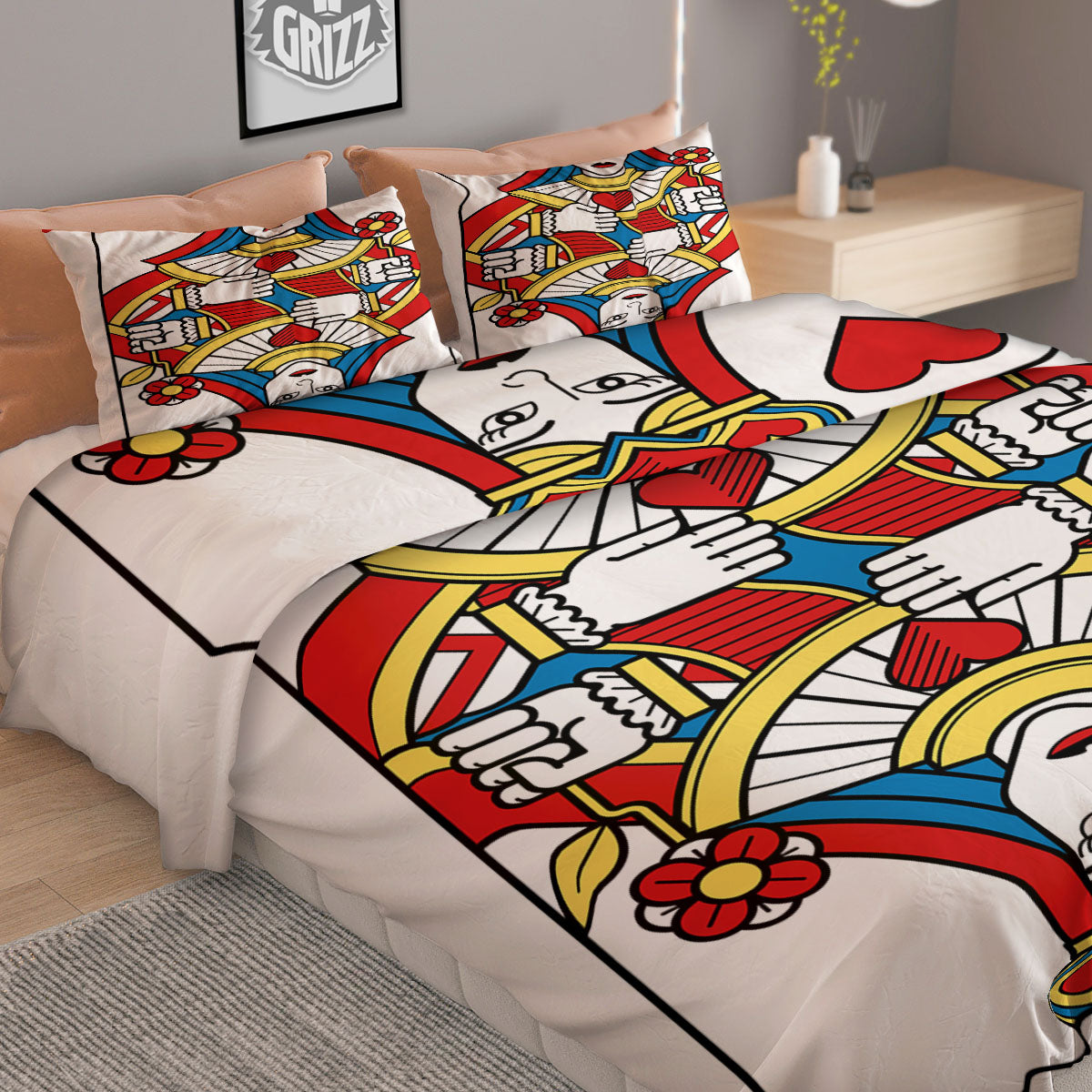 Pineapple White Watercolor Print Pattern Duvet Cover Bedding Set