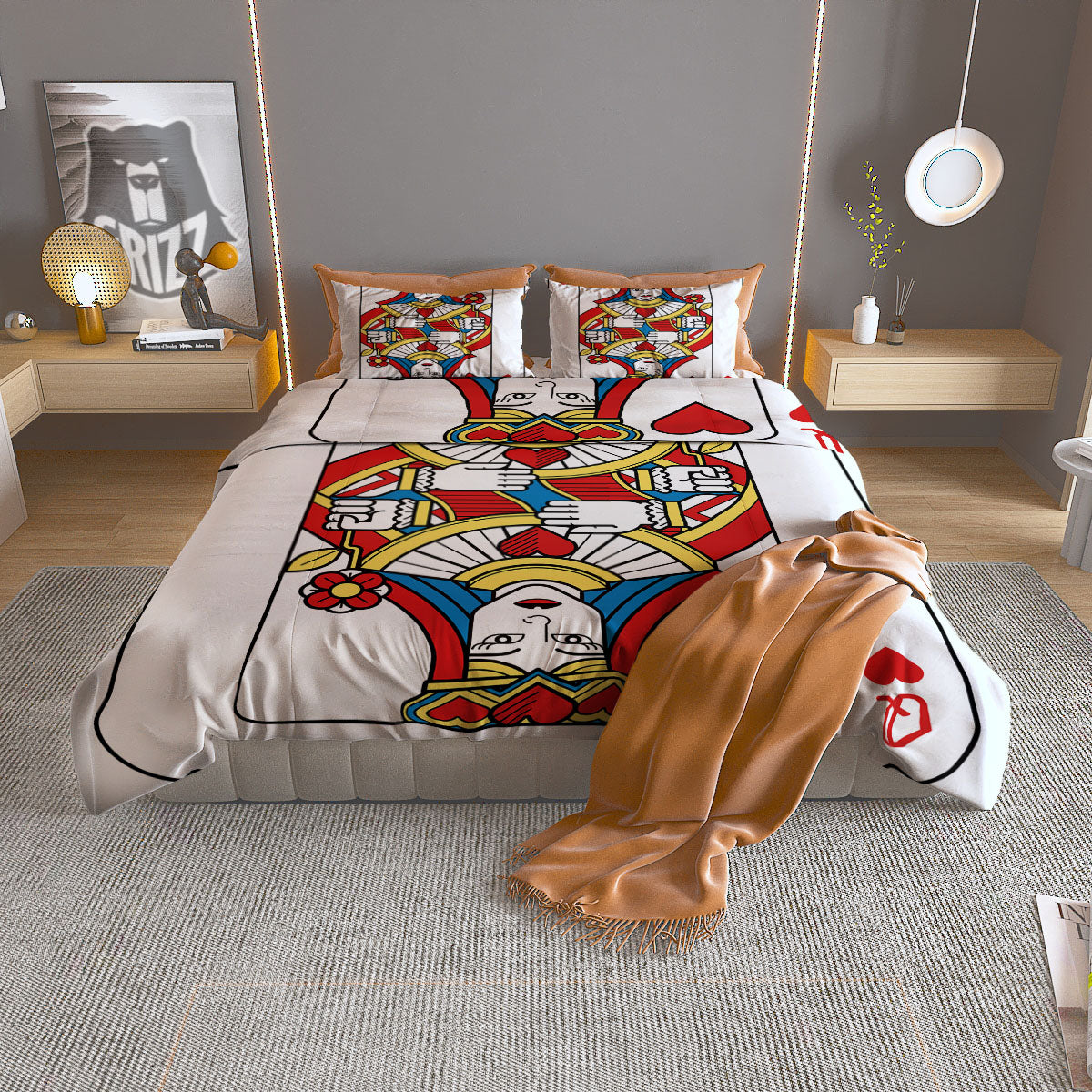 Pineapple White Watercolor Print Pattern Duvet Cover Bedding Set