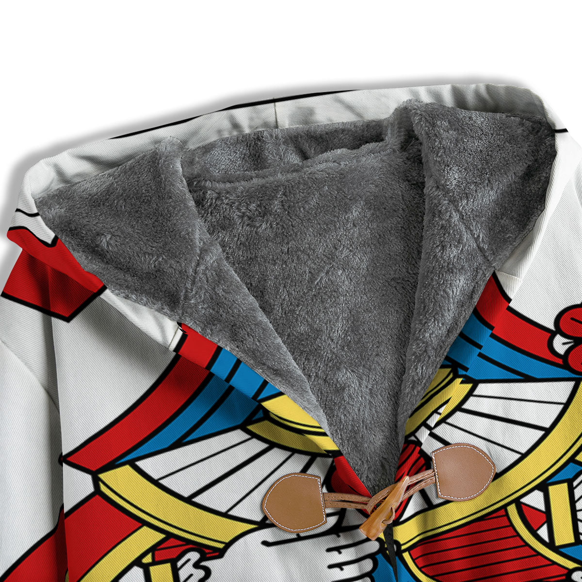 Playing Card Queen Of Hearts Print Men's Windbreaker Jacket-grizzshop