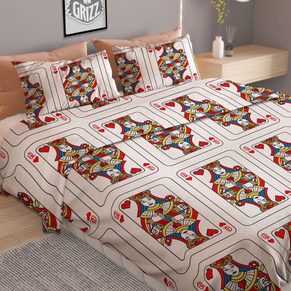 Pineapple White Zig Zag Print Pattern Duvet Cover Bedding Set