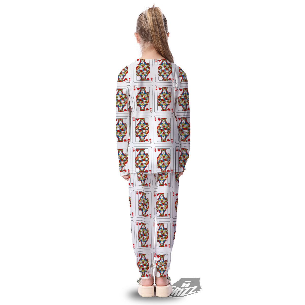 Playing Card Queen Of Hearts Print Pattern Kid's Pajamas-grizzshop