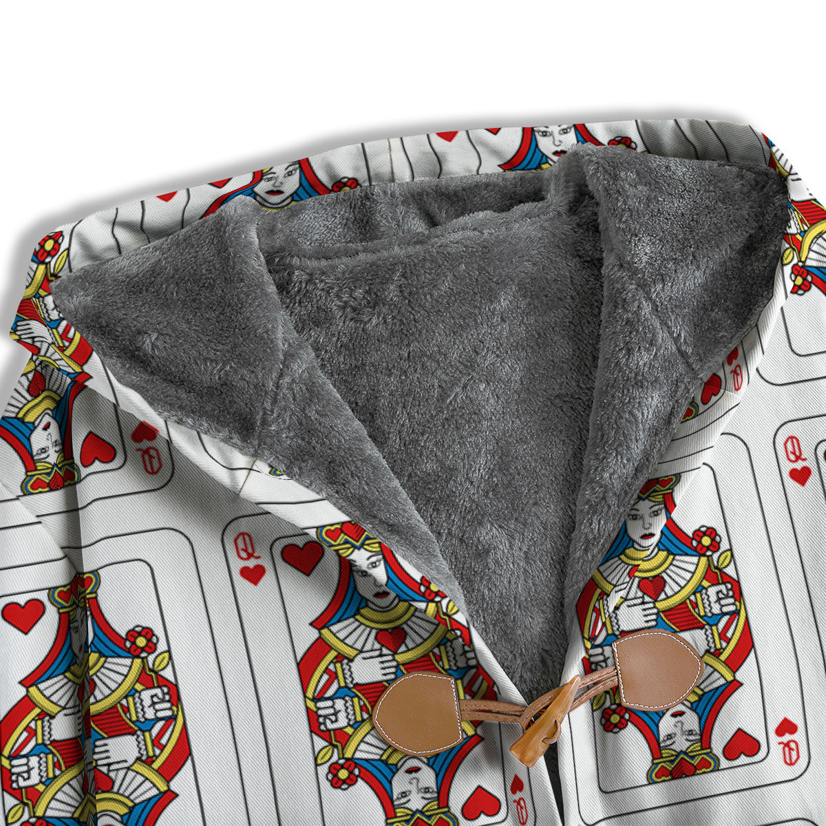 Playing Card Queen Of Hearts Print Pattern Men's Windbreaker Jacket-grizzshop