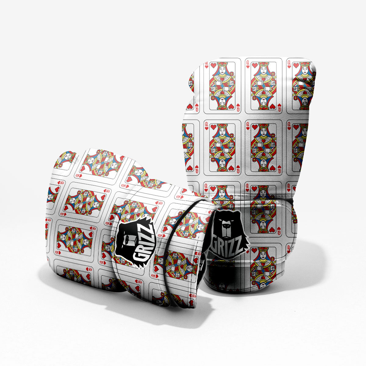 Playing Card Queen Of Hearts Print Pattern Pro Boxing Glove