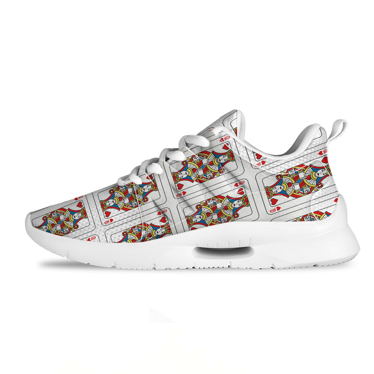 Playing Card Queen Of Hearts Print Pattern Tennis Shoes-grizzshop