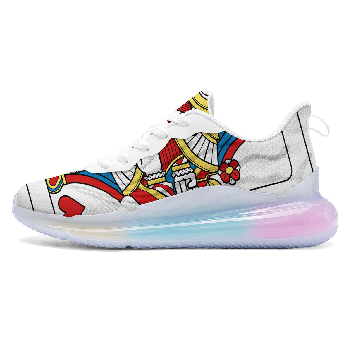 Playing Card Queen Of Hearts Print Running Sneakers-grizzshop