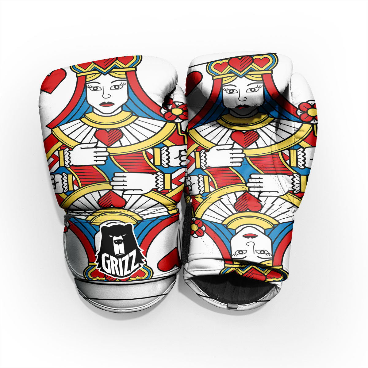 Playing Card Queen Of Hearts Print Pro Boxing Glove