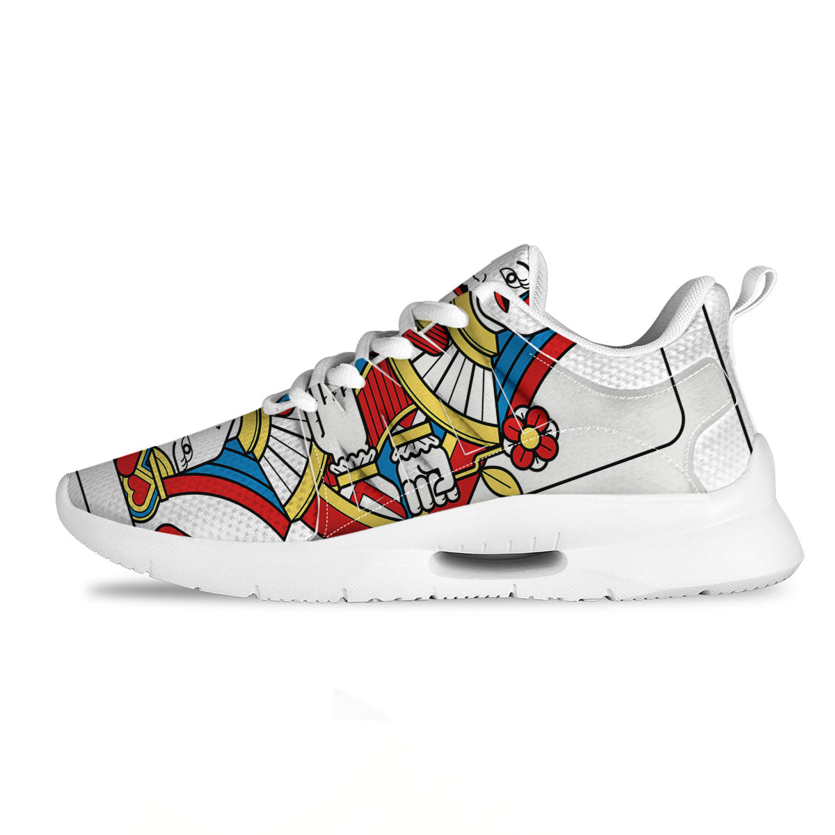 Playing Card Queen Of Hearts Print Tennis Shoes-grizzshop