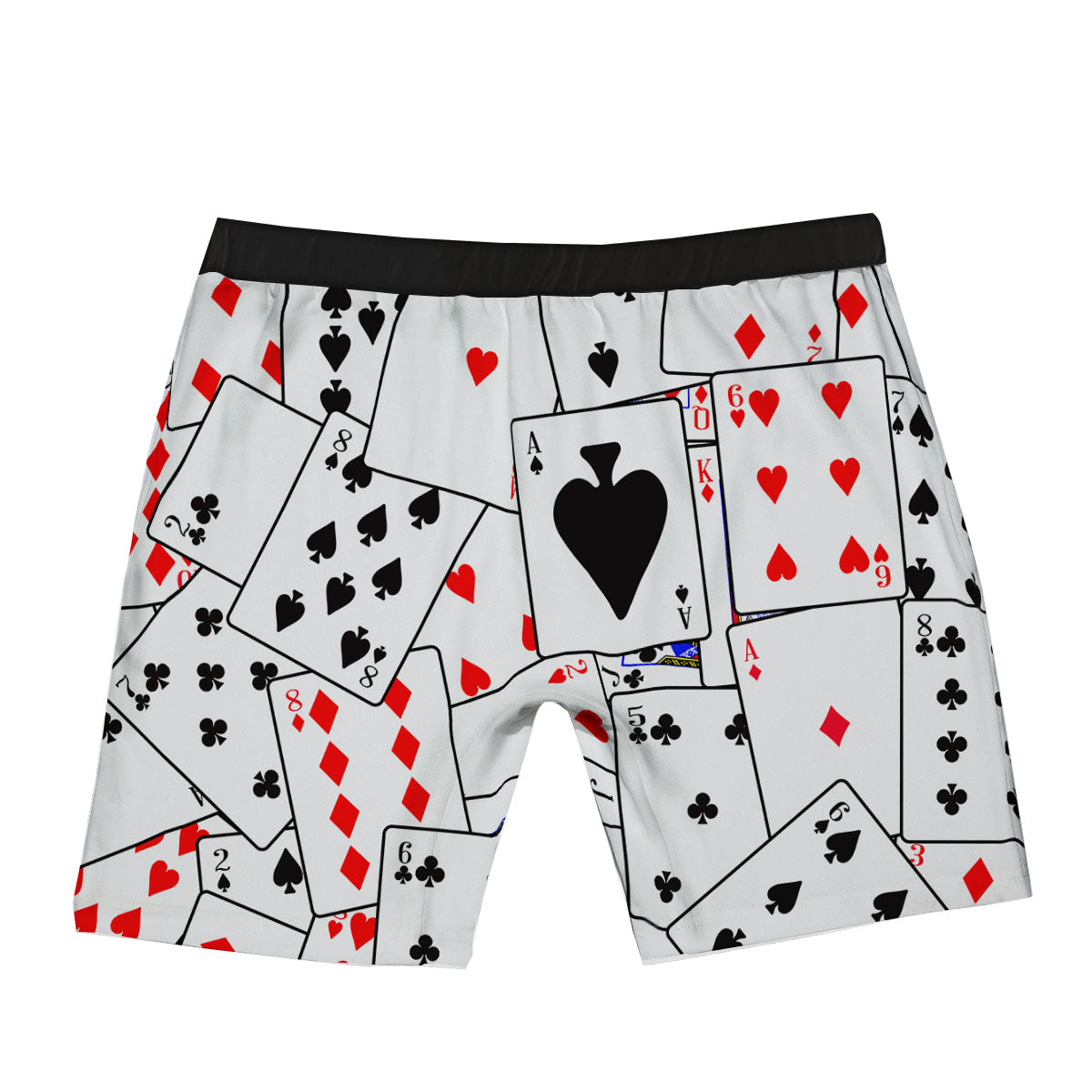 Playing Card Suits Black And Red Print Boxer Briefs-grizzshop