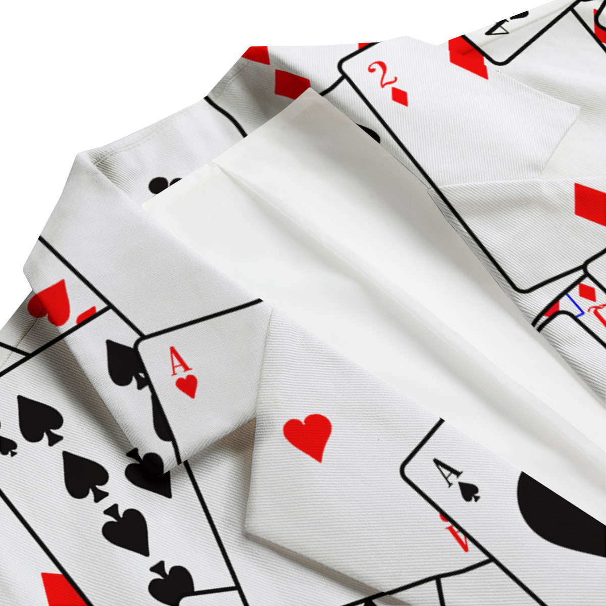 Playing Card Suits Black And Red Print Men's Blazer-grizzshop