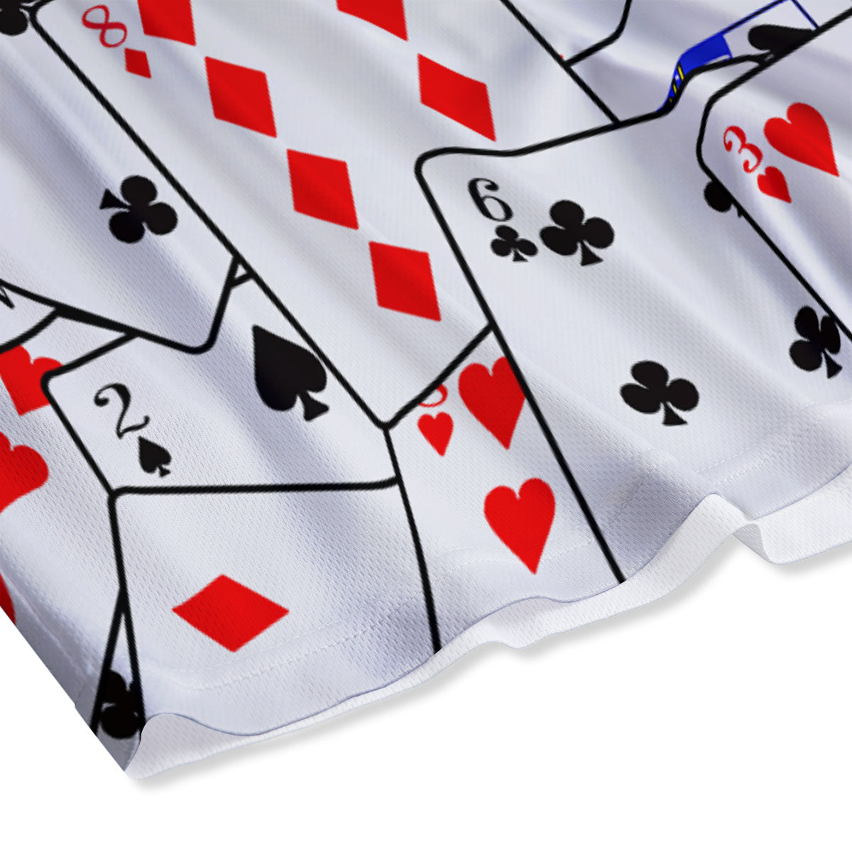 Playing Card Suits Black And Red Print Mesh Shorts