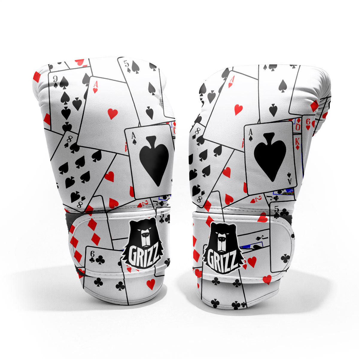 Playing Card Suits Black And Red Print Pro Boxing Glove