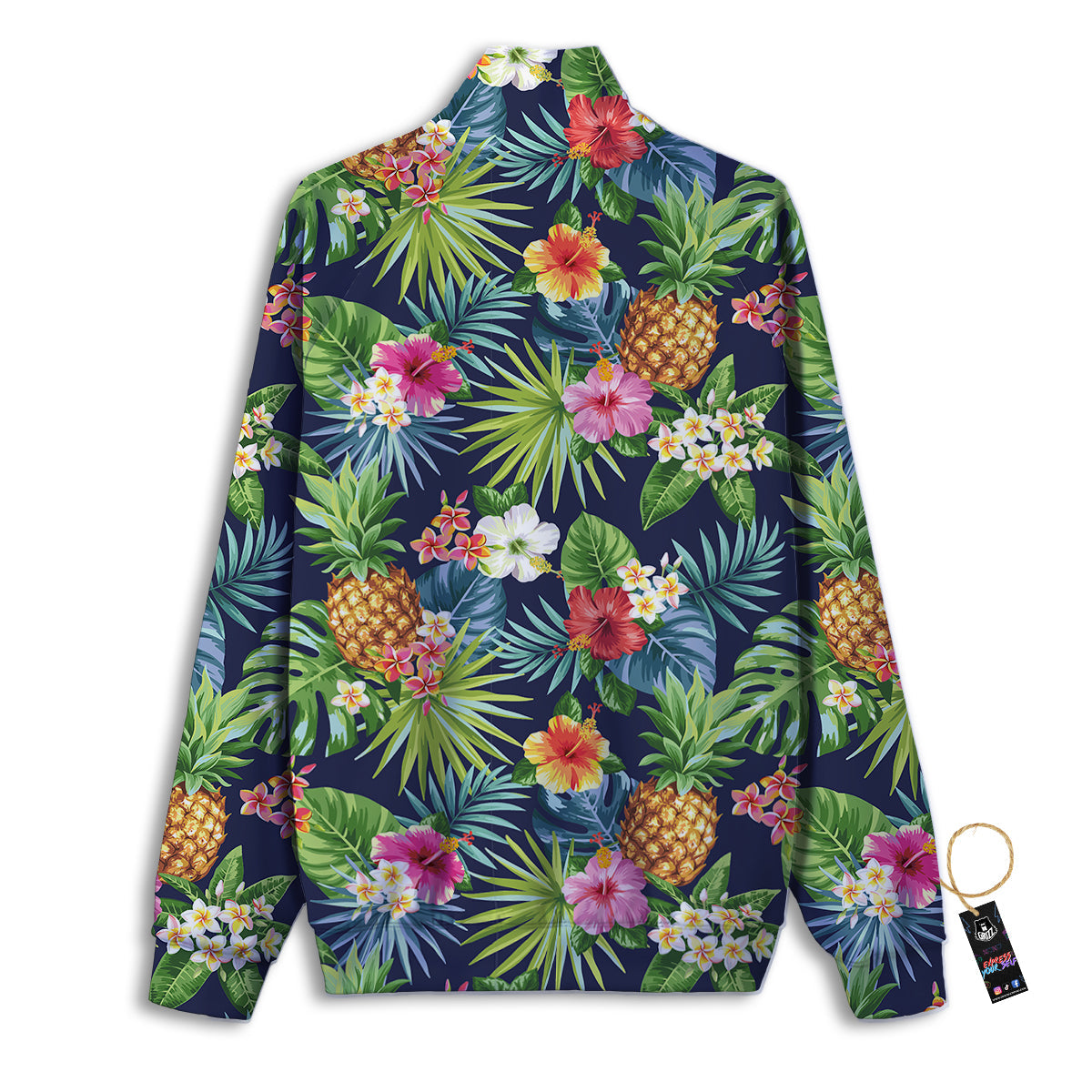 Playing Card Suits Black And Red Print Track Jacket-grizzshop