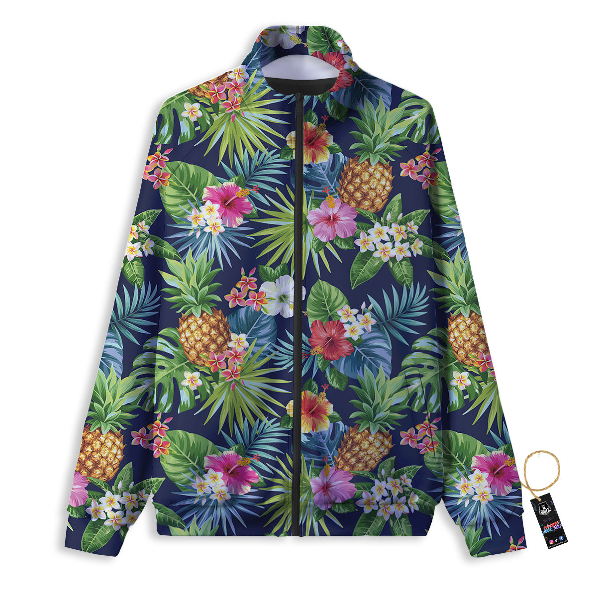 Playing Card Suits Black And Red Print Track Jacket-grizzshop