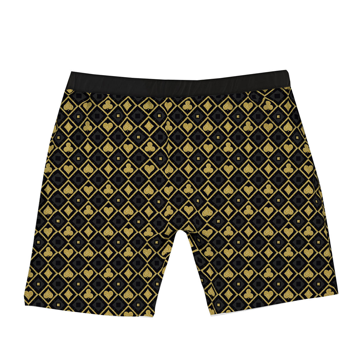 Playing Card Suits Gold Print Pattern Boxer Briefs-grizzshop