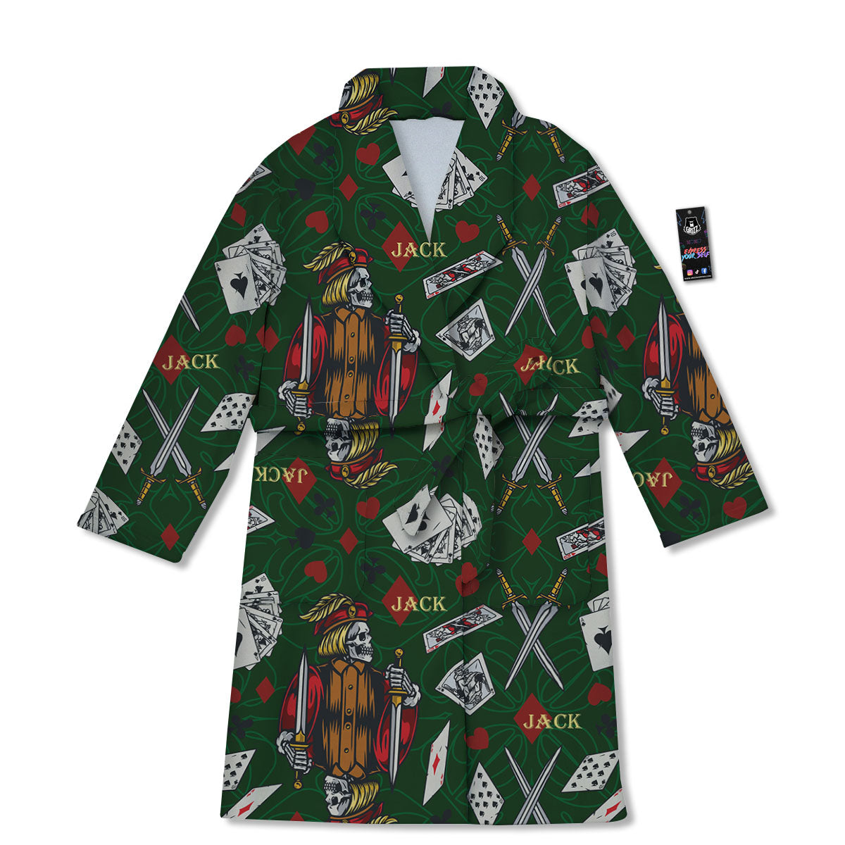 Playing Card Suits Poker Print Pattern Bathrobe-grizzshop