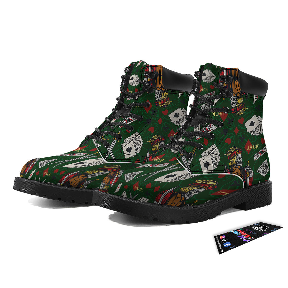 Playing Card Suits Poker Print Pattern Boots-grizzshop