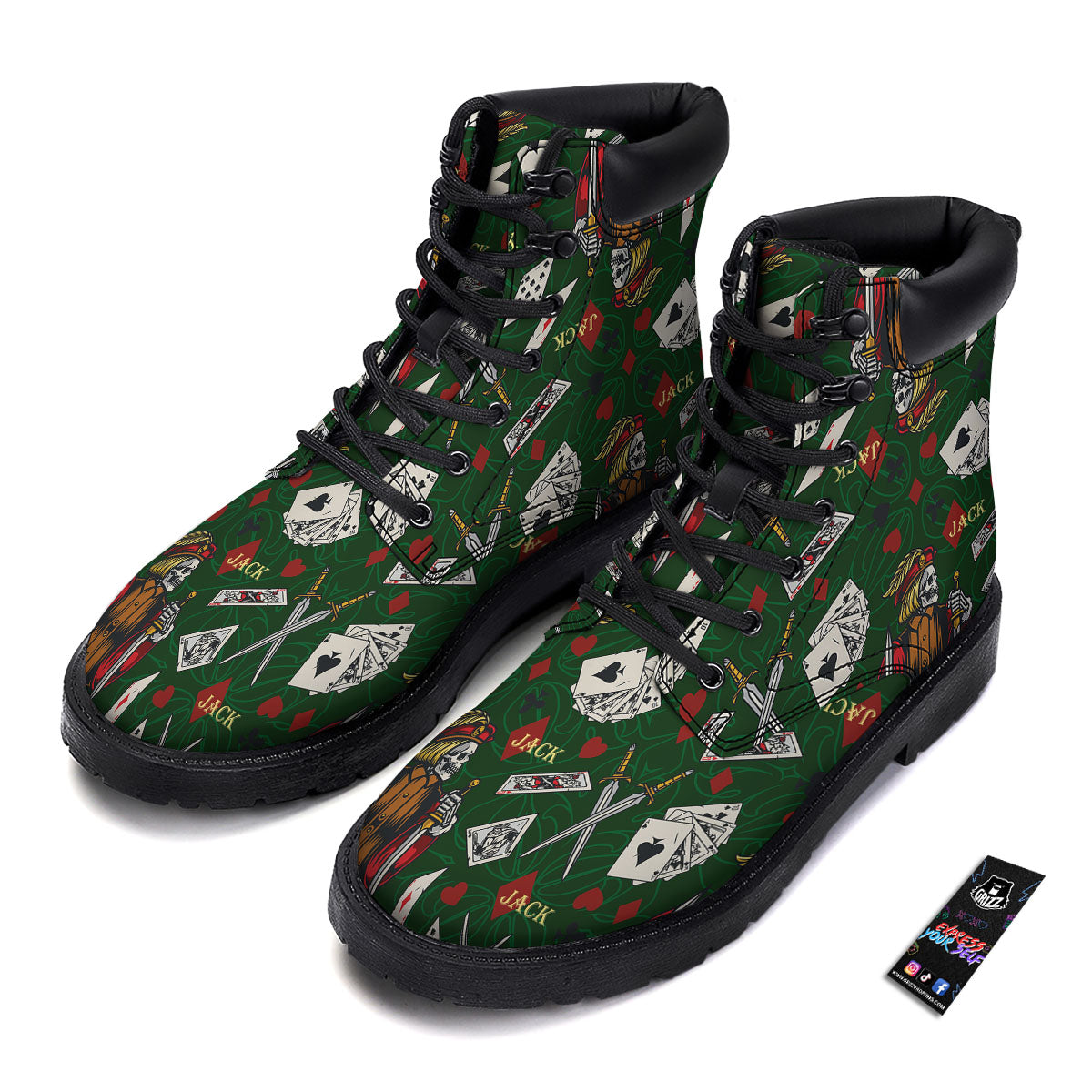 Playing Card Suits Poker Print Pattern Boots-grizzshop