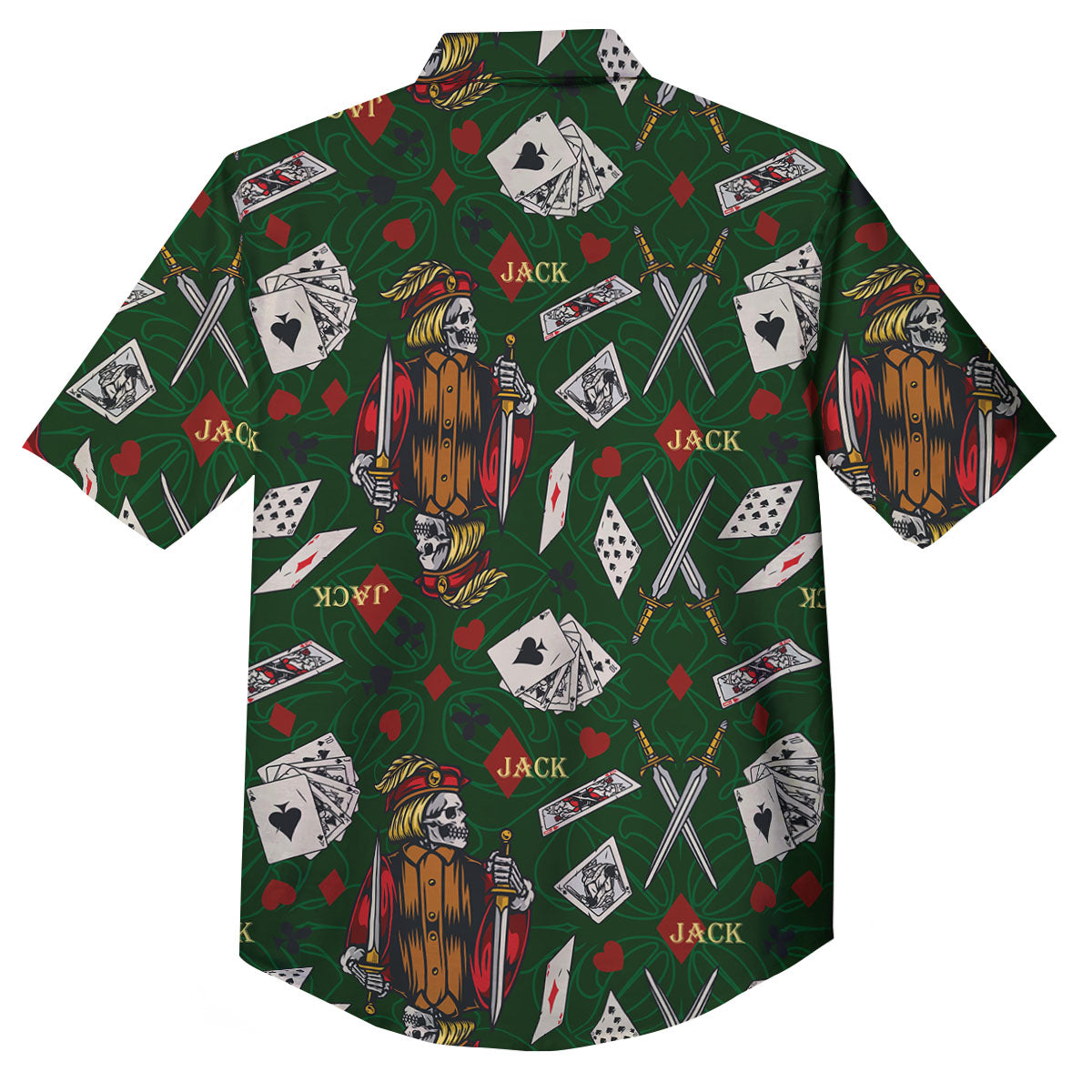 Playing Card Suits Poker Print Pattern Button Up Shirt-grizzshop