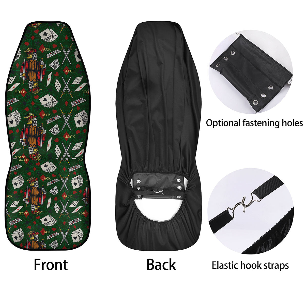 Playing Card Suits Poker Print Pattern Car Seat Covers-grizzshop