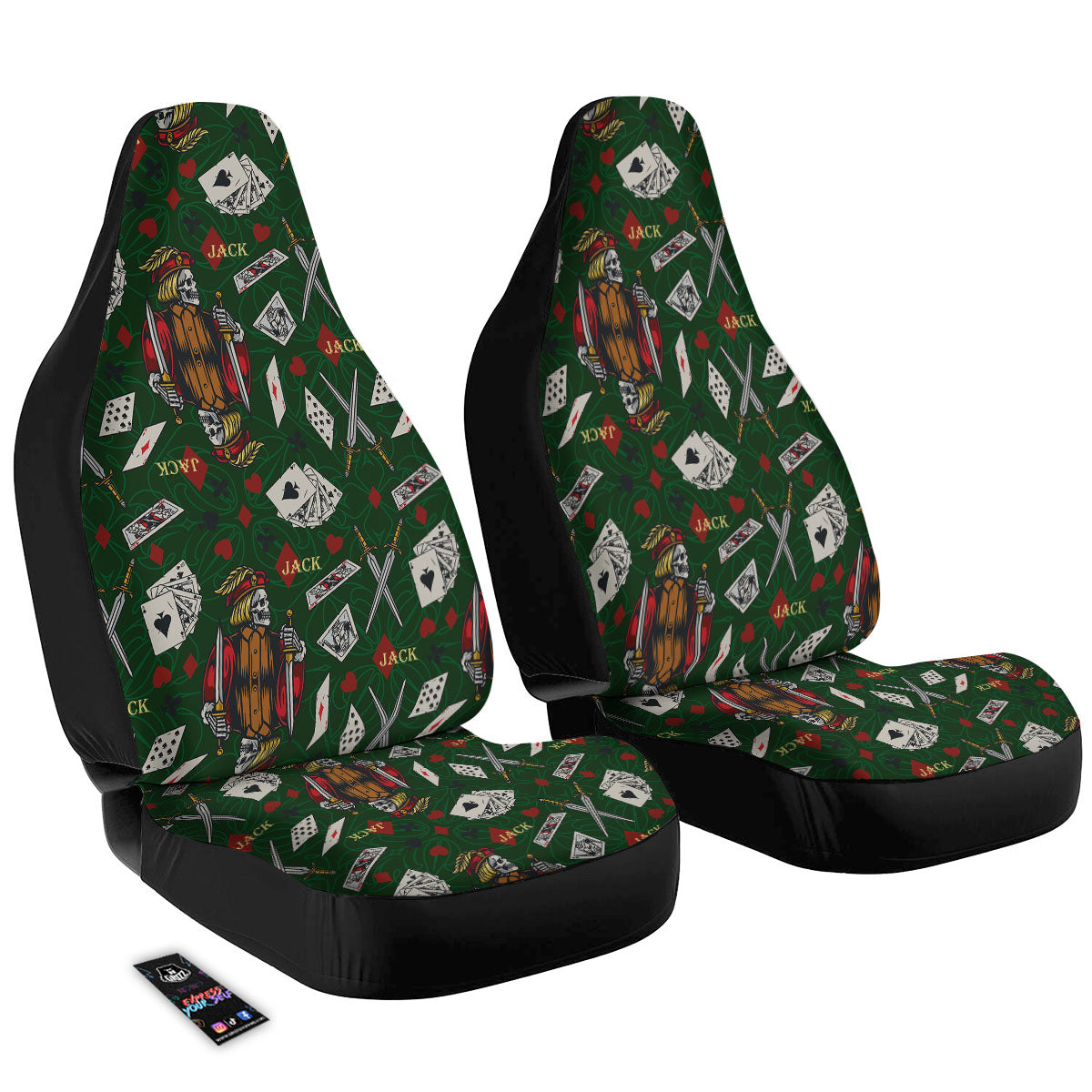 Playing Card Suits Poker Print Pattern Car Seat Covers-grizzshop