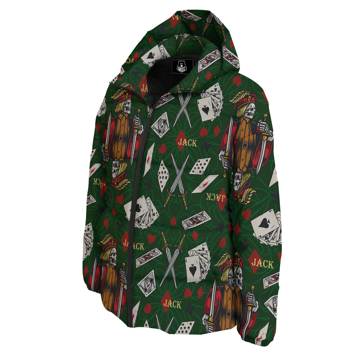 Playing Card Suits Poker Print Pattern Down Jacket-grizzshop
