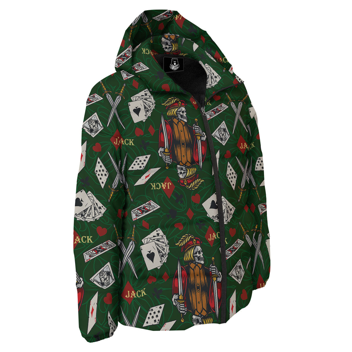 Playing Card Suits Poker Print Pattern Down Jacket-grizzshop