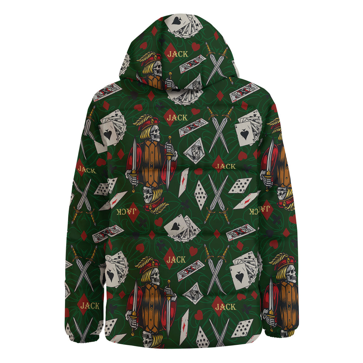 Playing Card Suits Poker Print Pattern Down Jacket-grizzshop