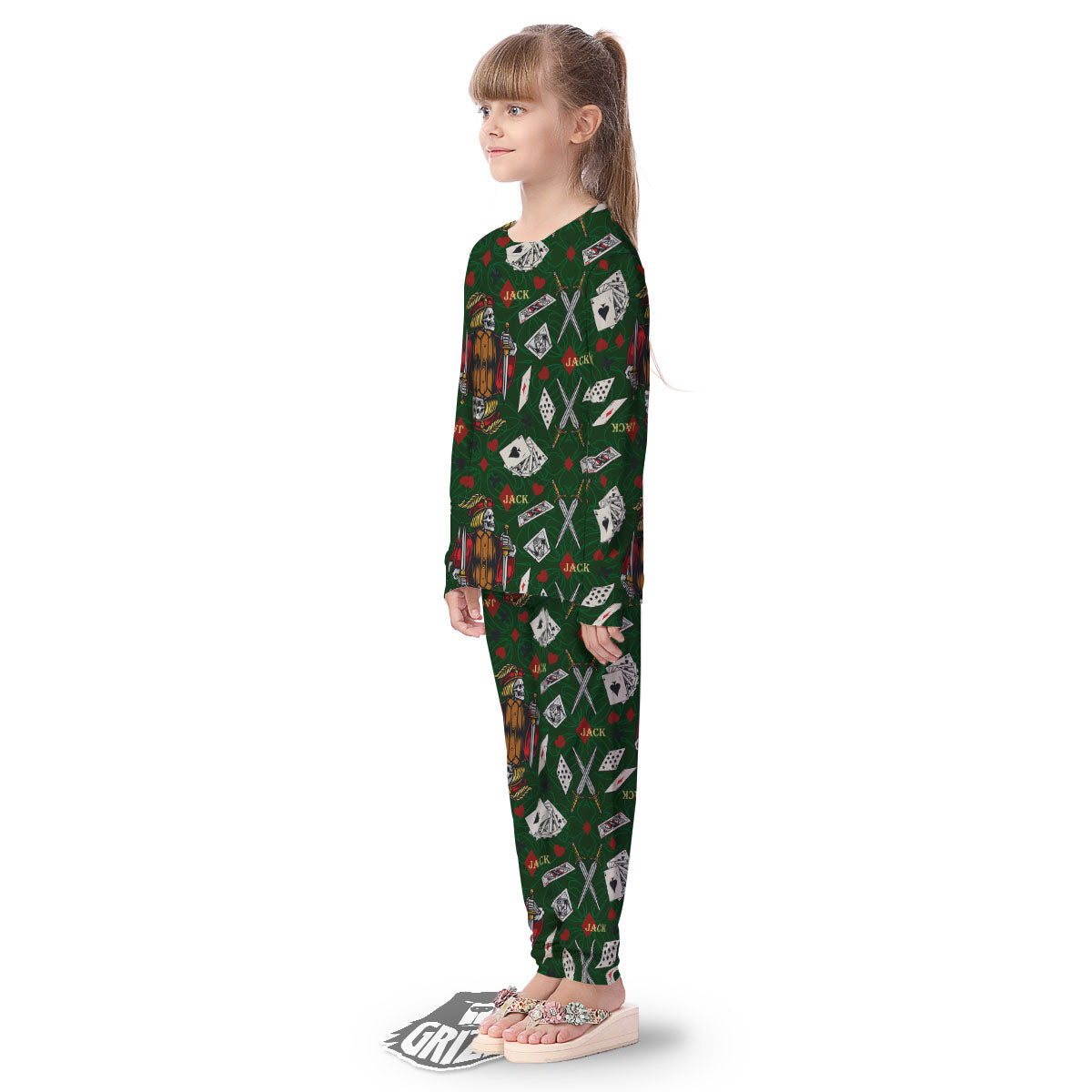 Playing Card Suits Poker Print Pattern Kid's Pajamas-grizzshop