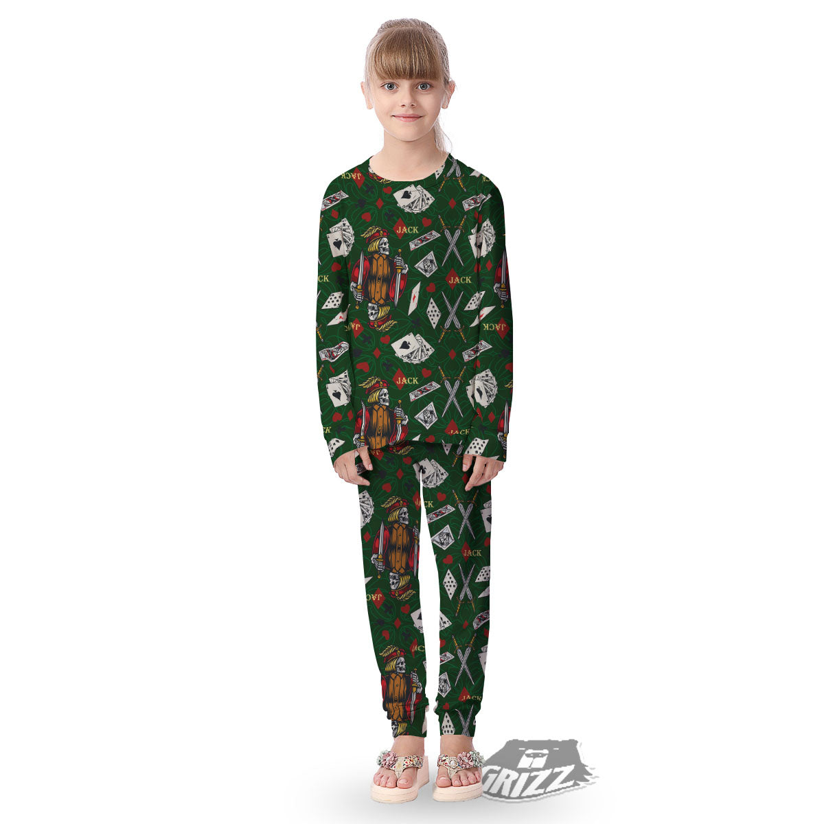 Playing Card Suits Poker Print Pattern Kid's Pajamas-grizzshop