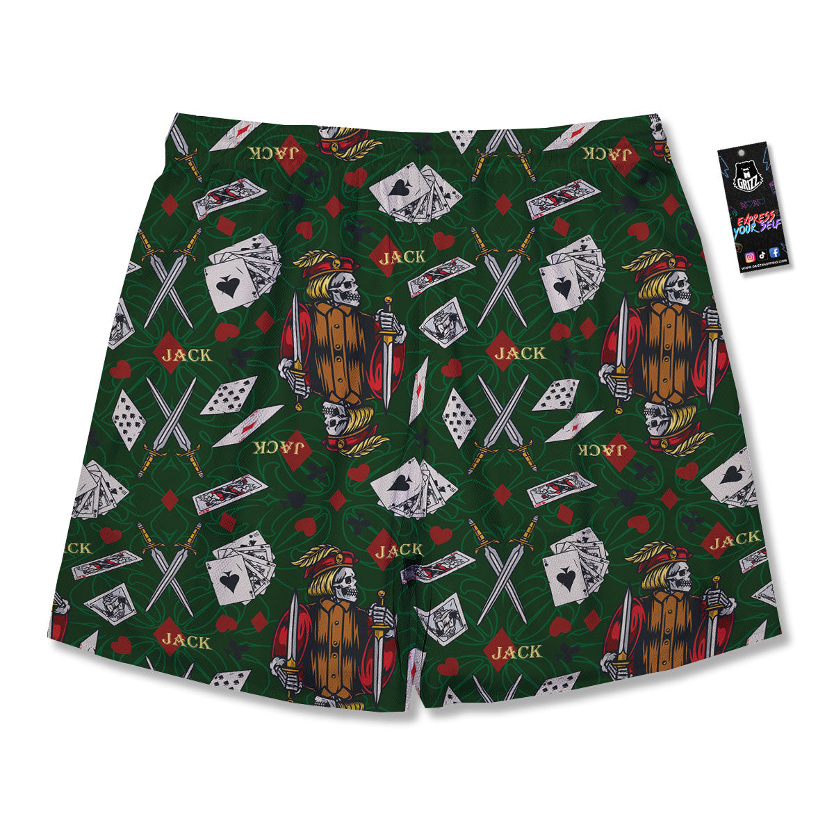 Playing Card Suits Poker Print Pattern Men's Running Shorts-grizzshop