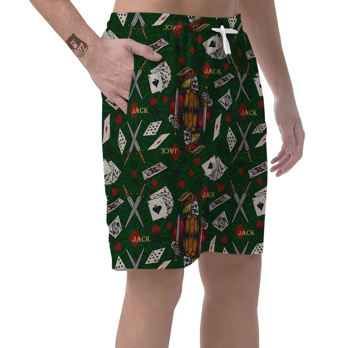 Playing Card Suits Poker Print Pattern Men's Shorts-grizzshop