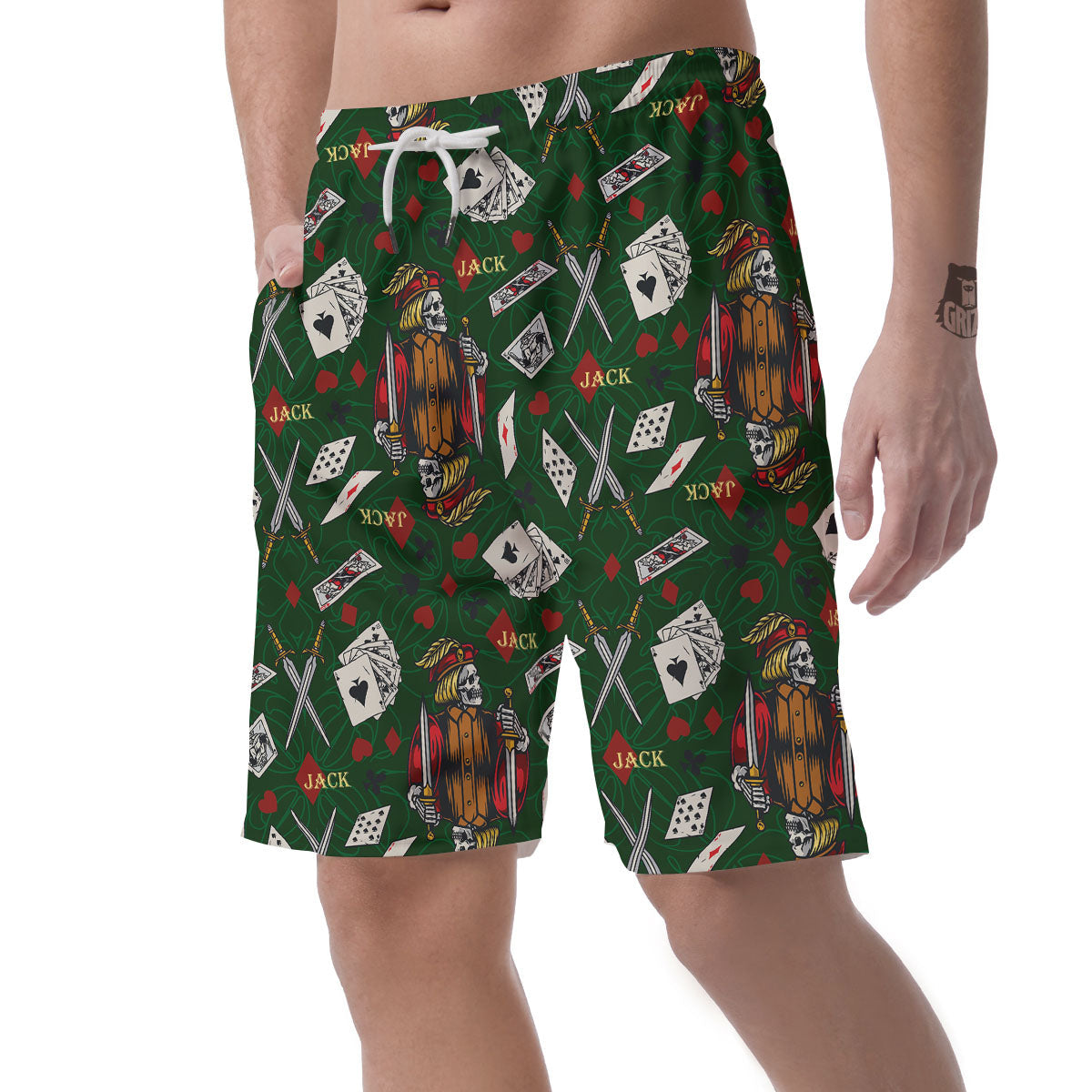 Playing Card Suits Poker Print Pattern Men's Shorts-grizzshop