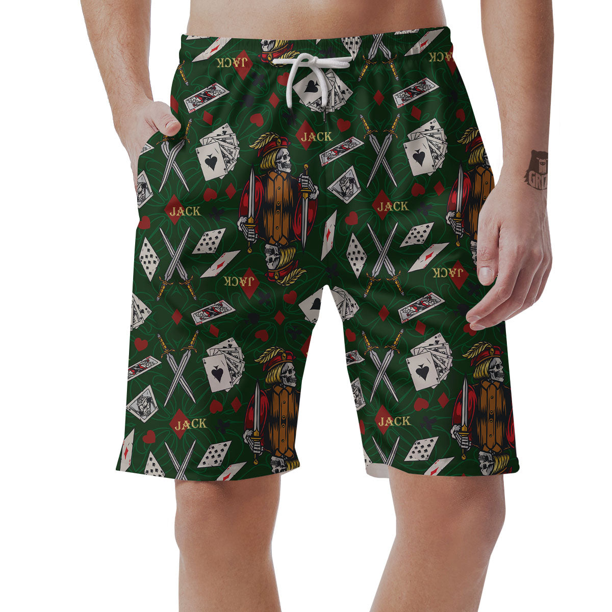 Playing Card Suits Poker Print Pattern Men's Shorts-grizzshop