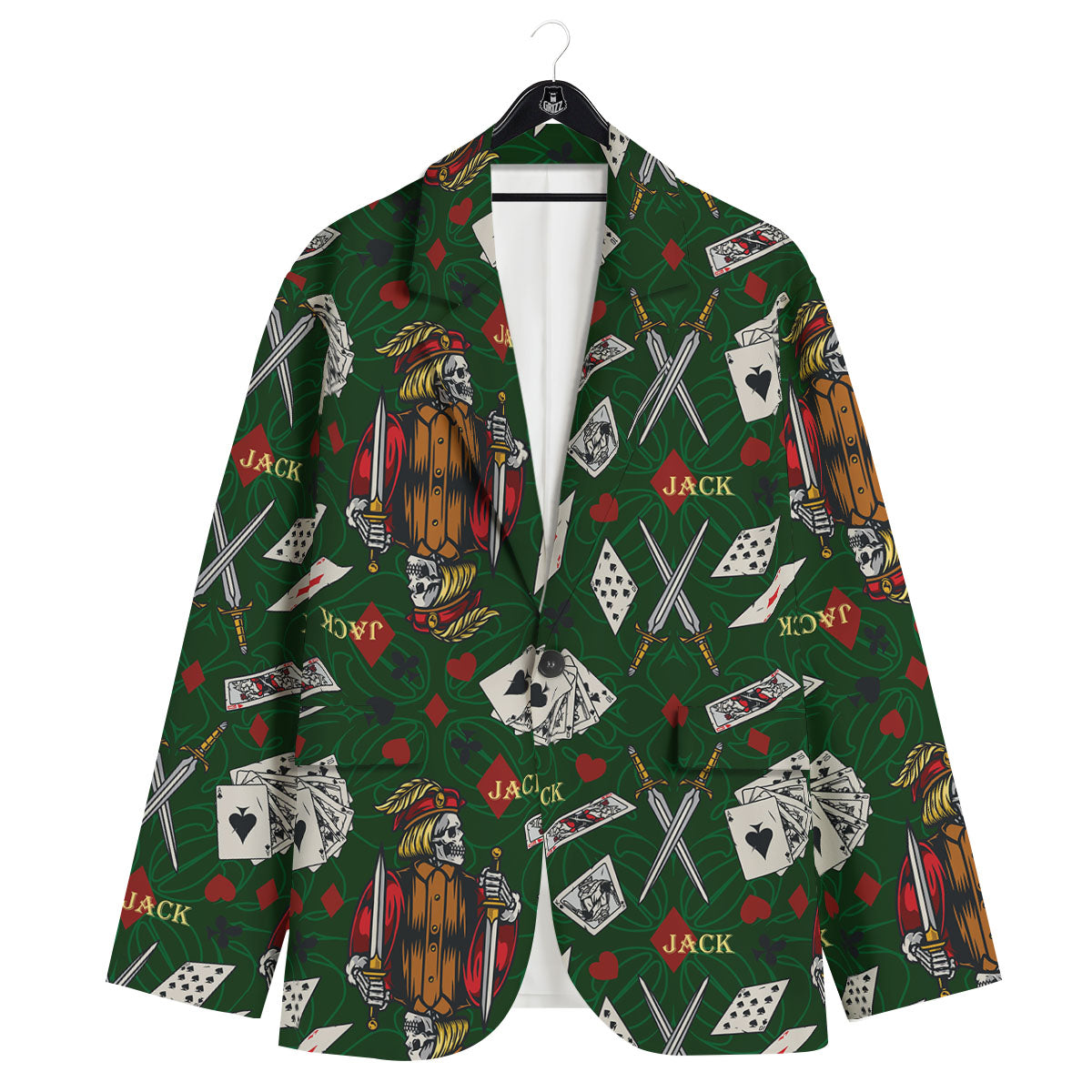 Playing Card Suits Poker Print Pattern Men's Sport Coat-grizzshop
