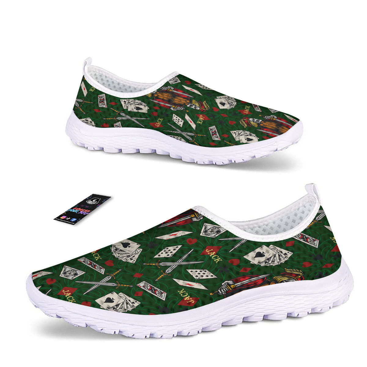 Playing Card Suits Poker Print Pattern Nurse Shoes-grizzshop