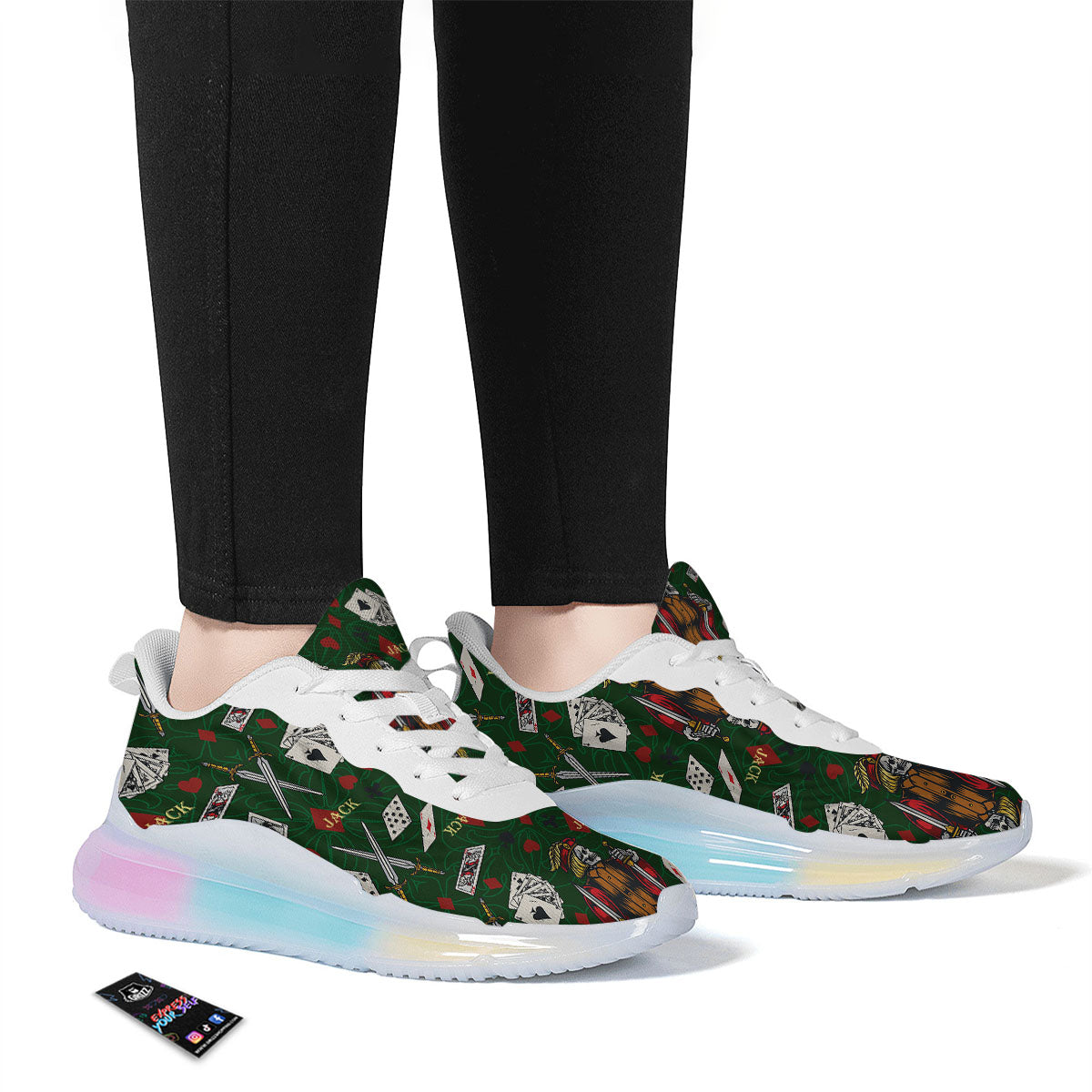 Playing Card Suits Poker Print Pattern Running Sneakers-grizzshop