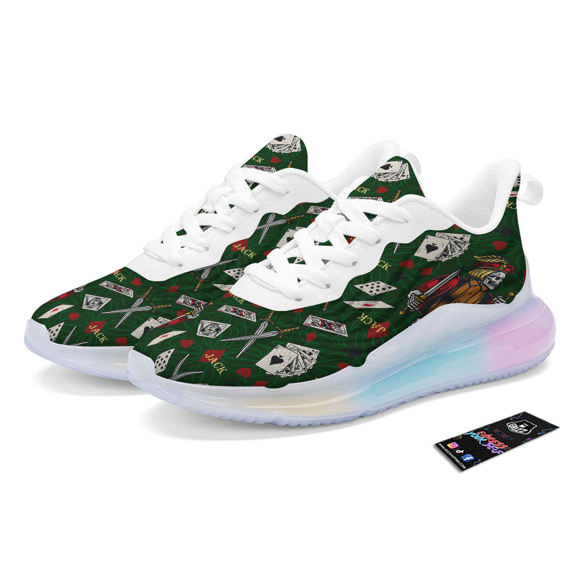 Playing Card Suits Poker Print Pattern Running Sneakers-grizzshop