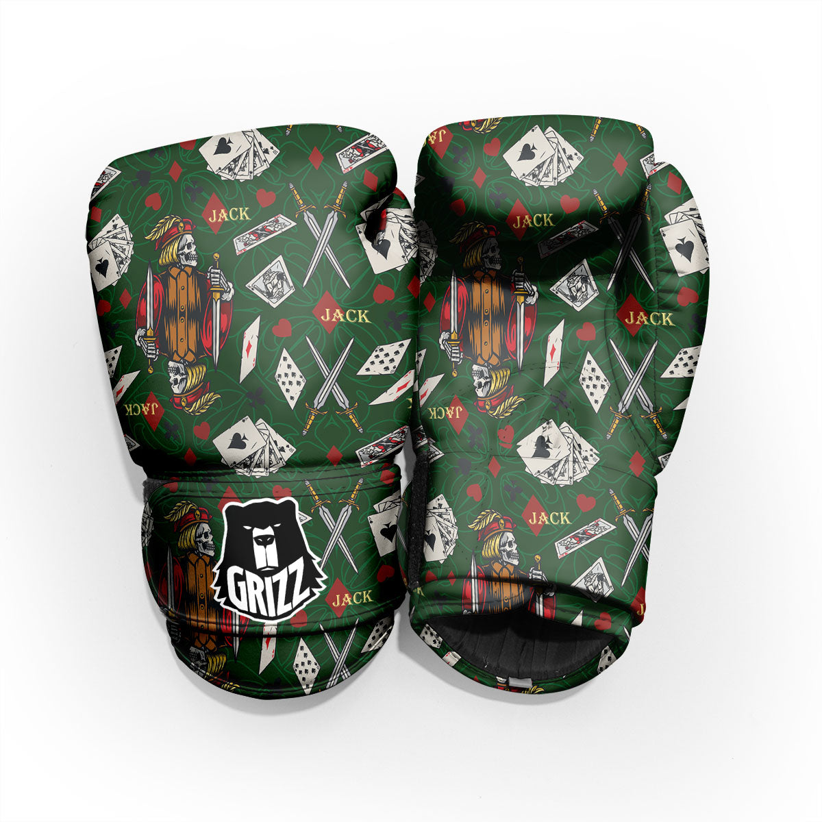 Playing Card Suits Poker Print Pattern Pro Boxing Glove