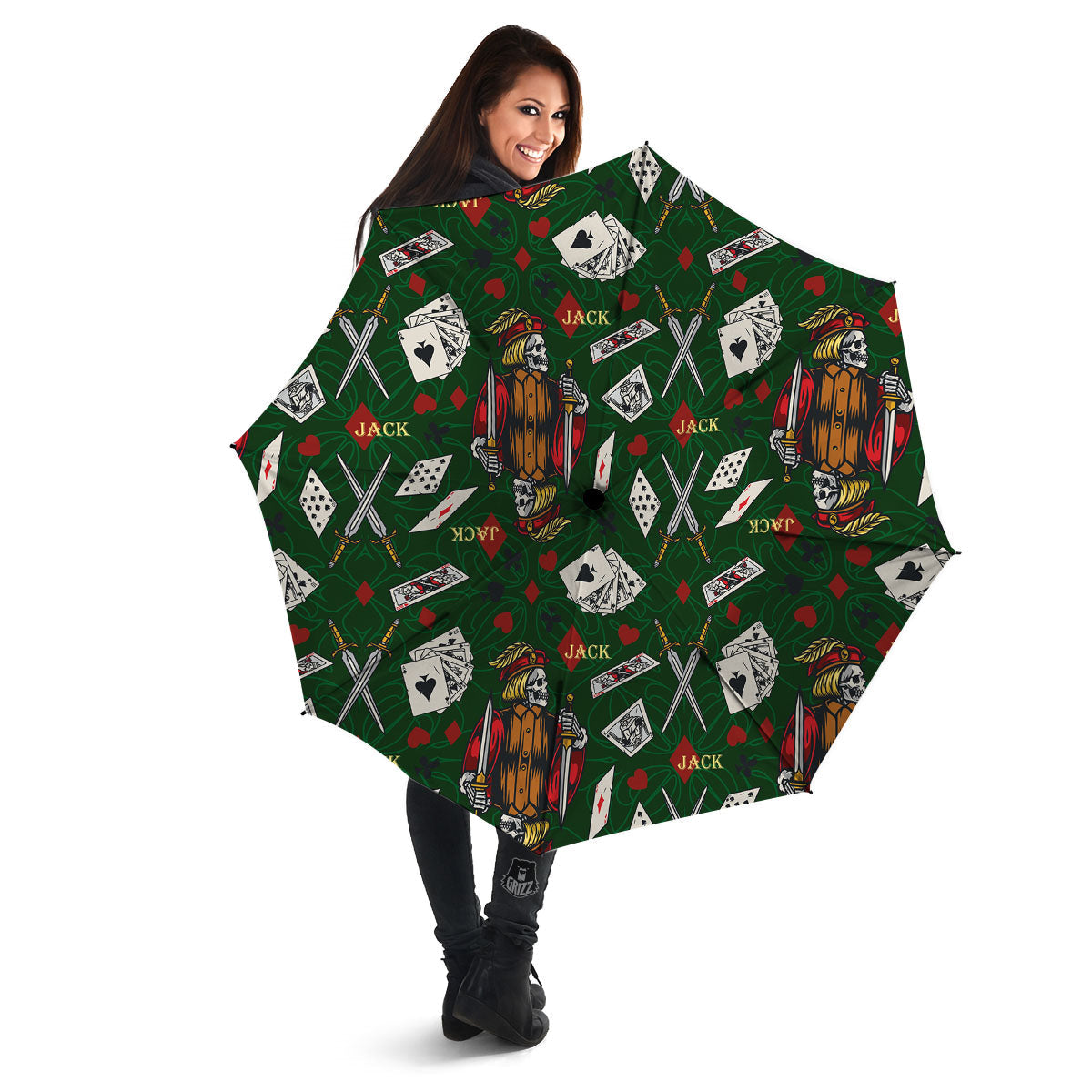 Playing Card Suits Poker Print Pattern Umbrella-grizzshop