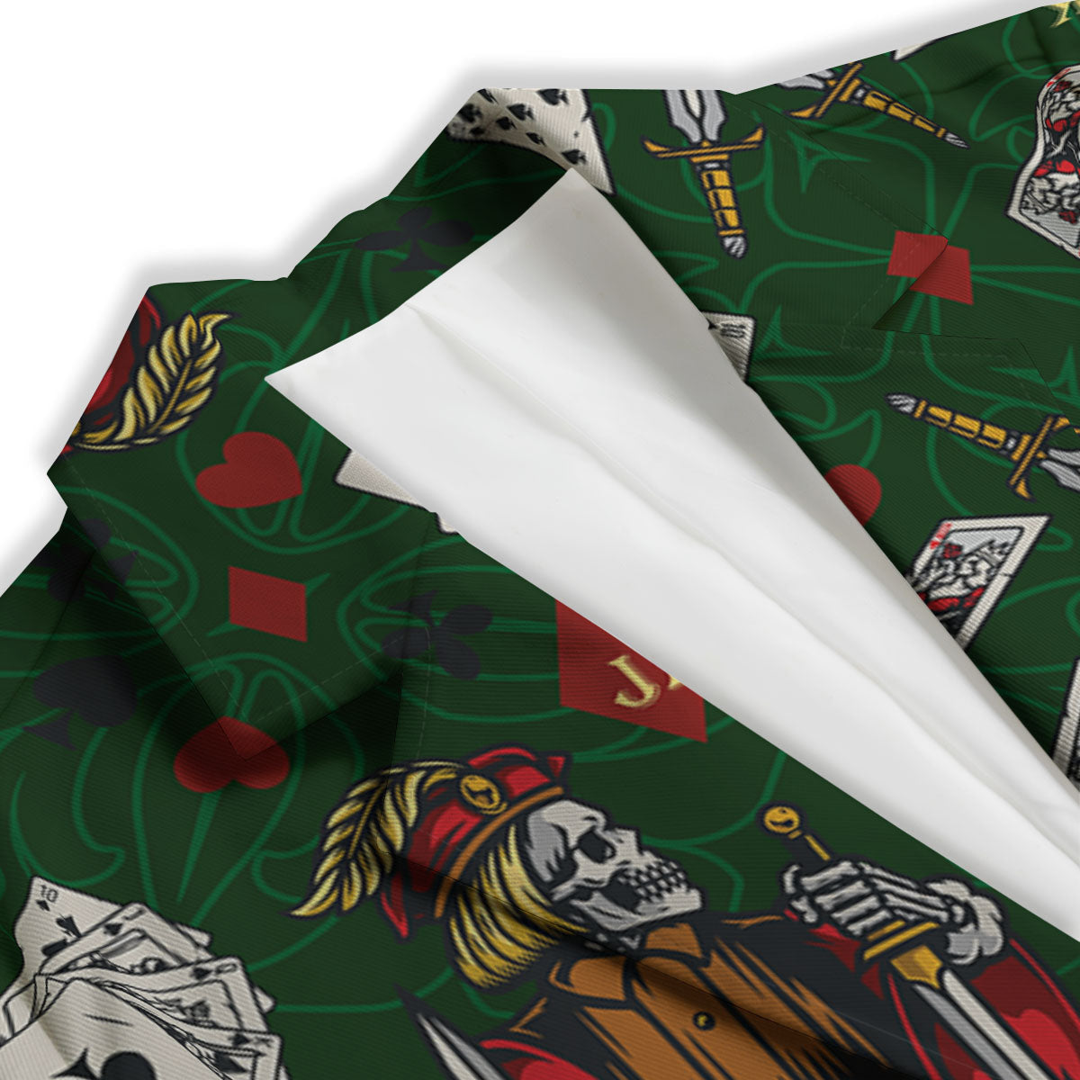 Playing Card Suits Poker Print Pattern Women's Blazer-grizzshop