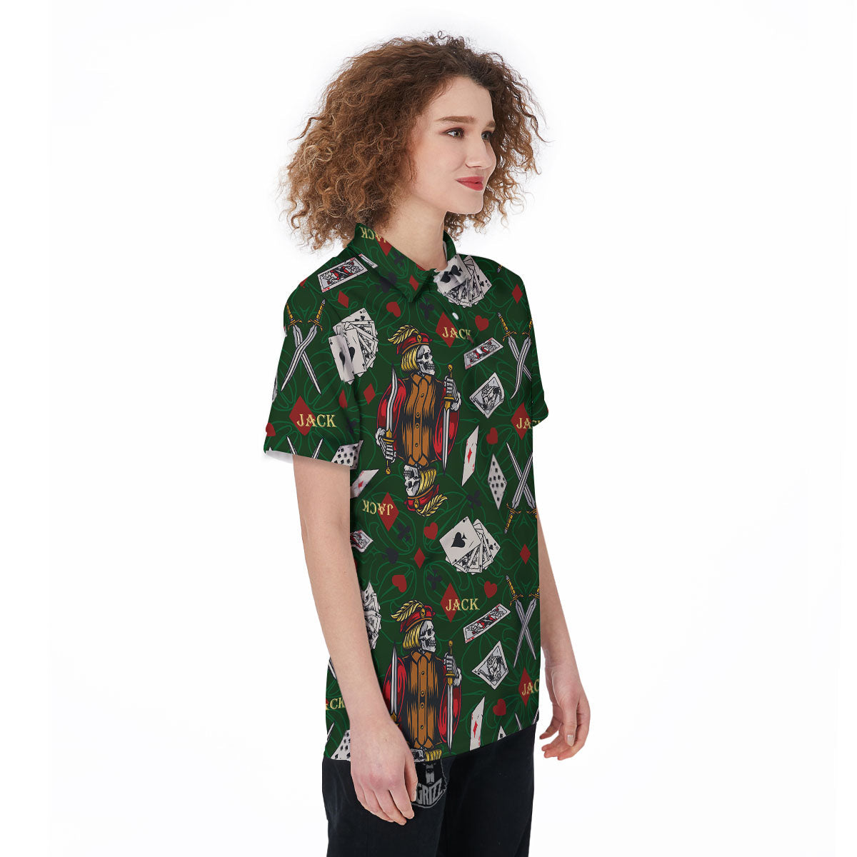 Playing Card Suits Poker Print Pattern Women's Golf Shirts-grizzshop