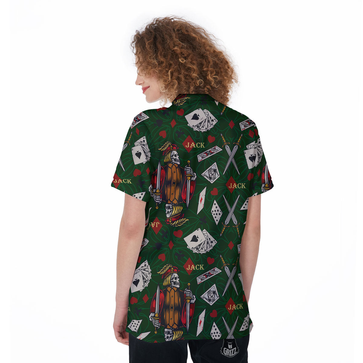 Playing Card Suits Poker Print Pattern Women's Golf Shirts-grizzshop